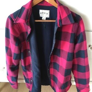 Orvis fleece lined shirt jacket hot pink - L